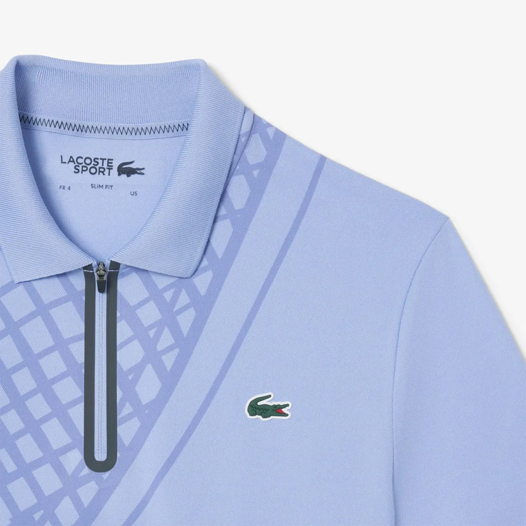 Unlined Lacoste Men's Ultra Dry Printed Polo - Purple Silky feel