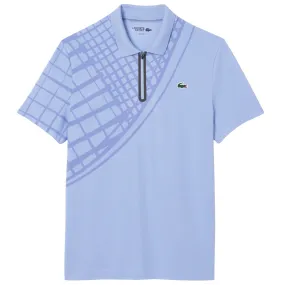 button detail Unlined Lacoste Men's Ultra Dry Printed Polo - Purple
