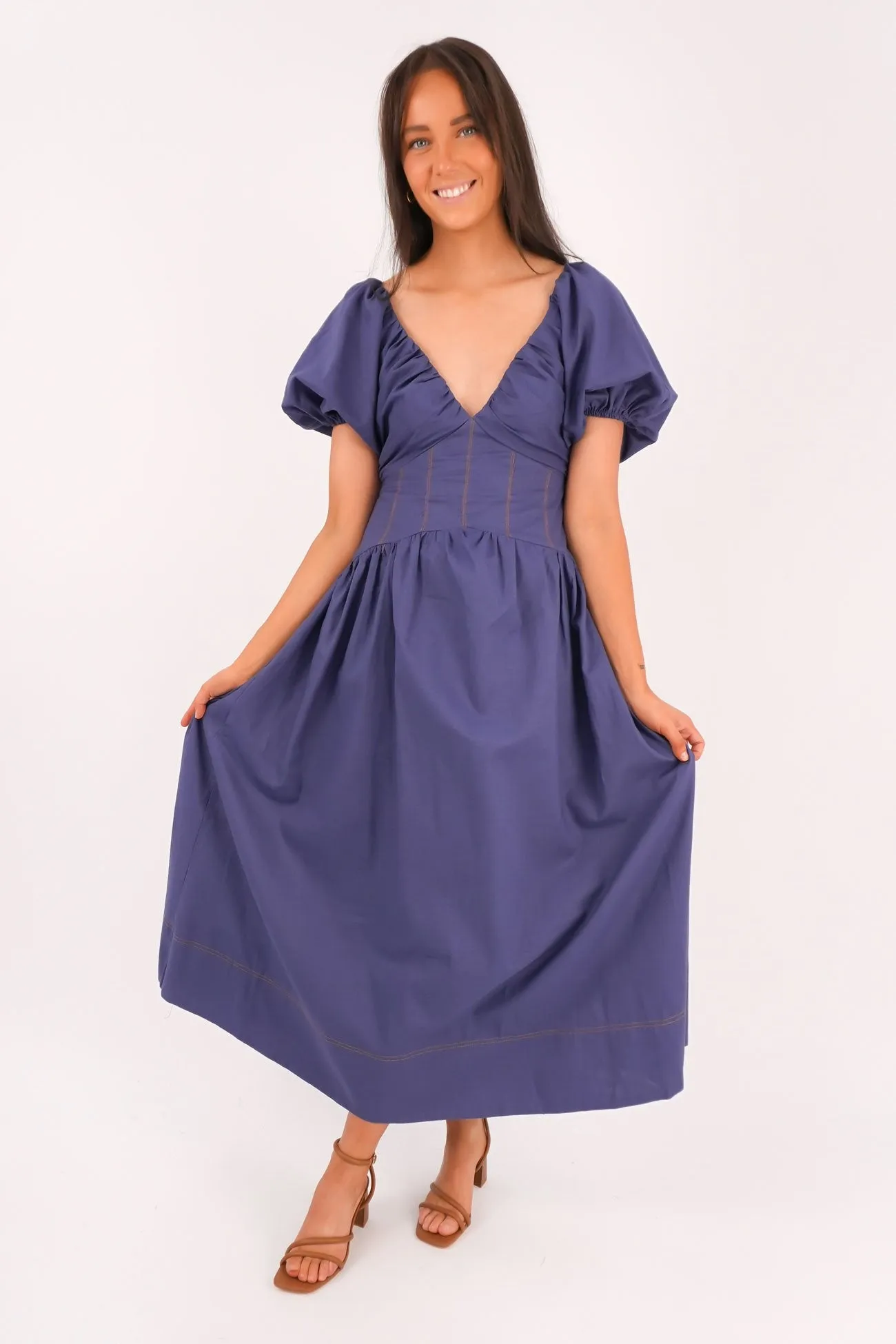 Effortless Elegance Fate Midi Dress Blue