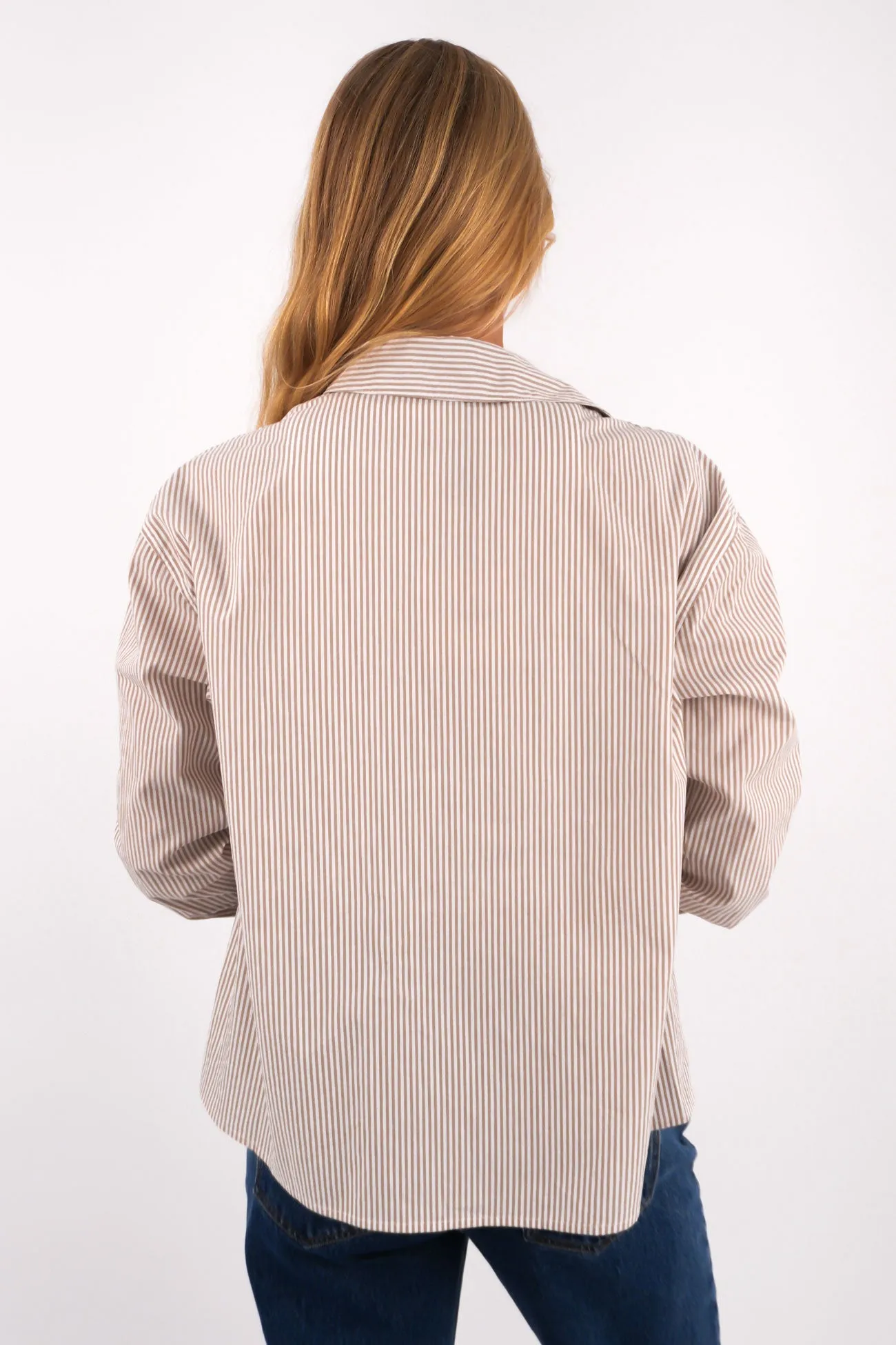 Lydia Shirt Mocha Stripe Limited Edition Summer Vibes
