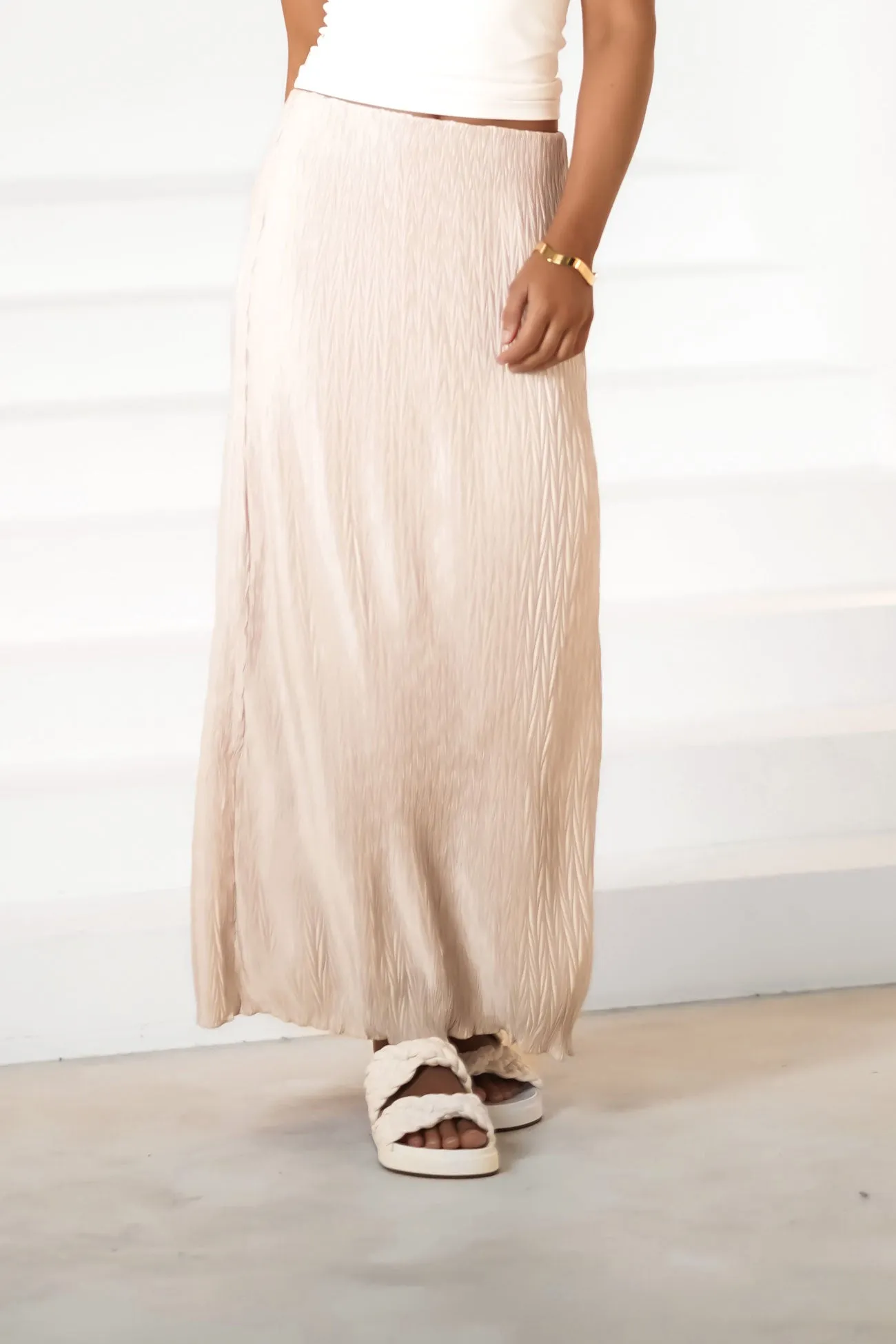 Fashion Week Ready Natural Mood Zayn Midi Skirt Oat