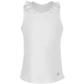 Printed Pattern Pocket Design Sofibella Girls Victory Petal Tank - White