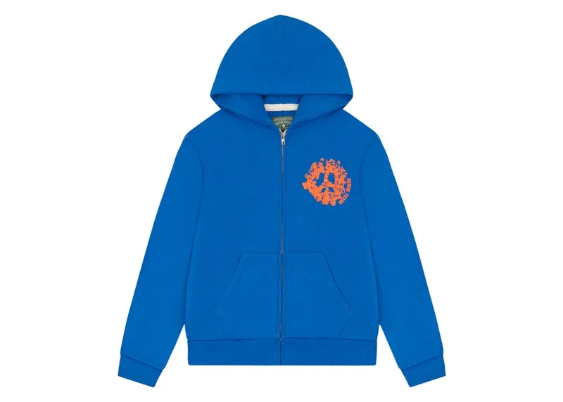Padded Denim Tears Denim University Zip Hoodie Royal Blue