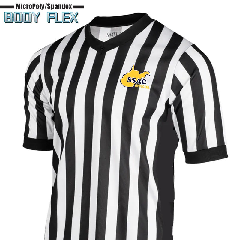 WVSSAC Body Flex Side Panel Basketball Referee V-Neck Seasonal Wardrobe Traveler??s Choice