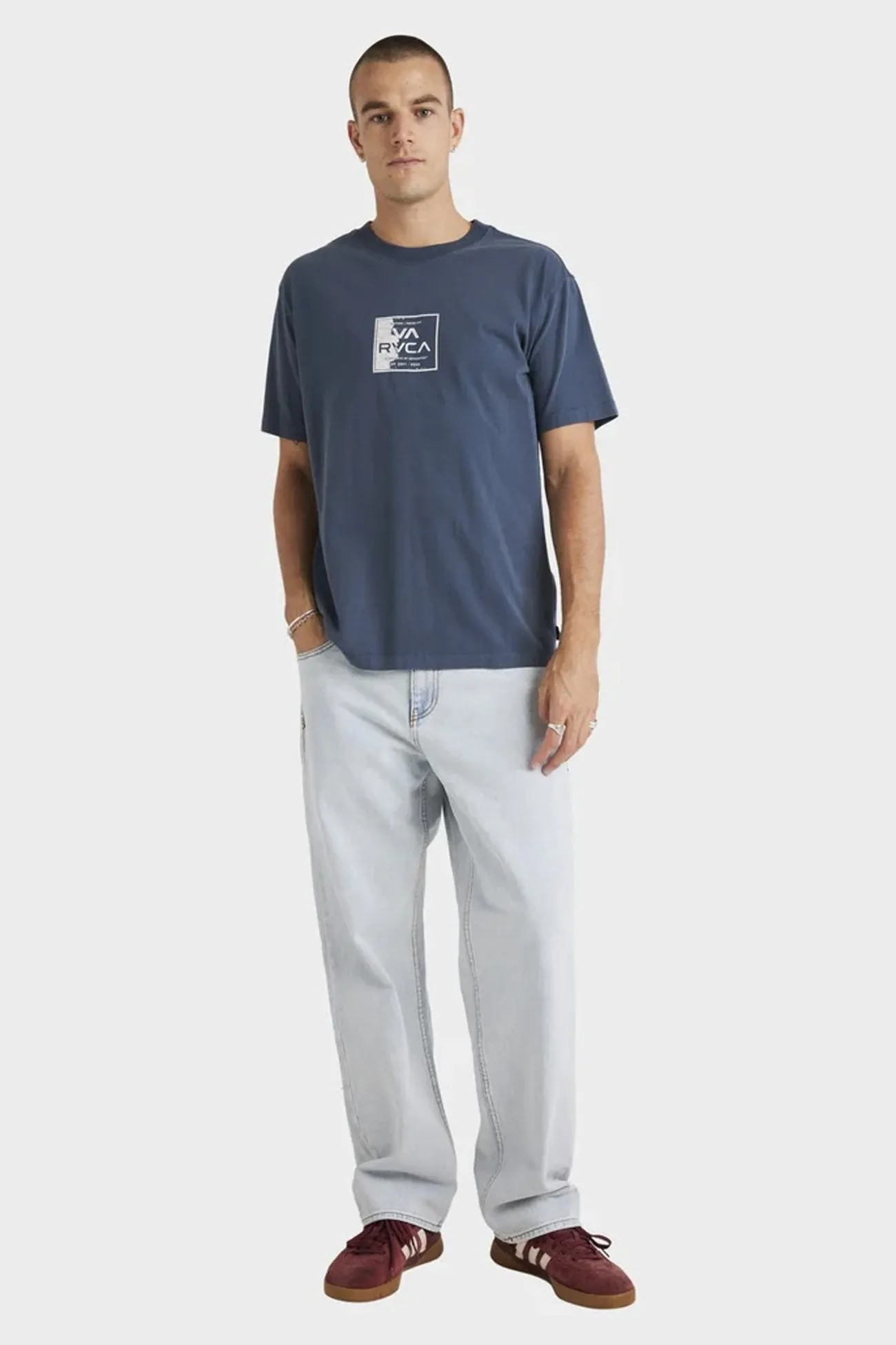 AllSeasonWear Everyday Fit VA Torn Short Sleeve Tee Petrol Blue