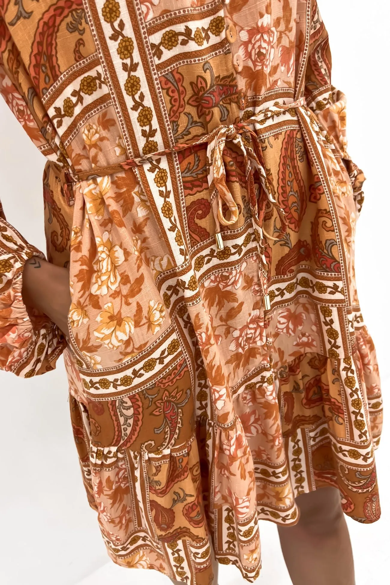 Vanessa Mini Dress Rust Hazel Semi Formal Luxe Touch