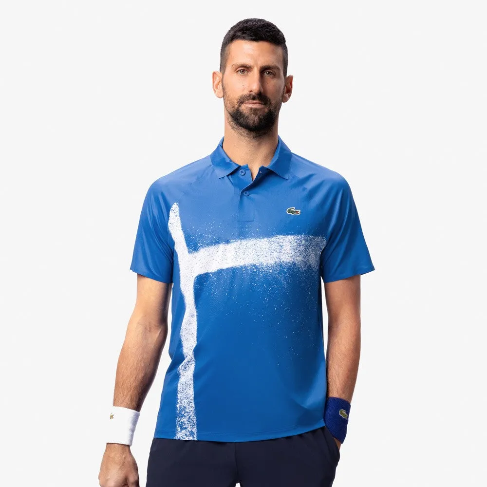 Anti-UV Velvety Texture Lacoste Men's Novak Djokovic Tennis X Polo - Blue