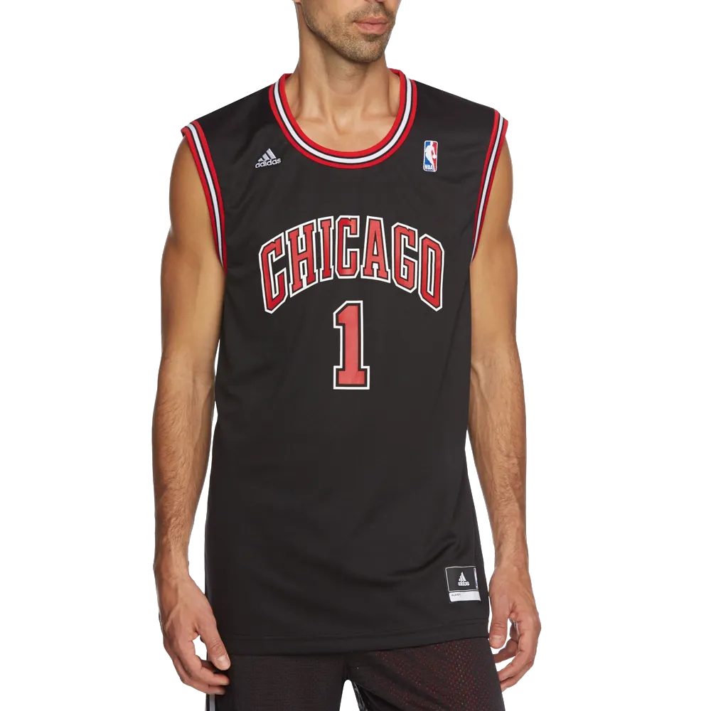 Reused Cloth Anti Static Inner Layer Adidas Chicago Bulls Derrick Rose Replica Basketball Jersey