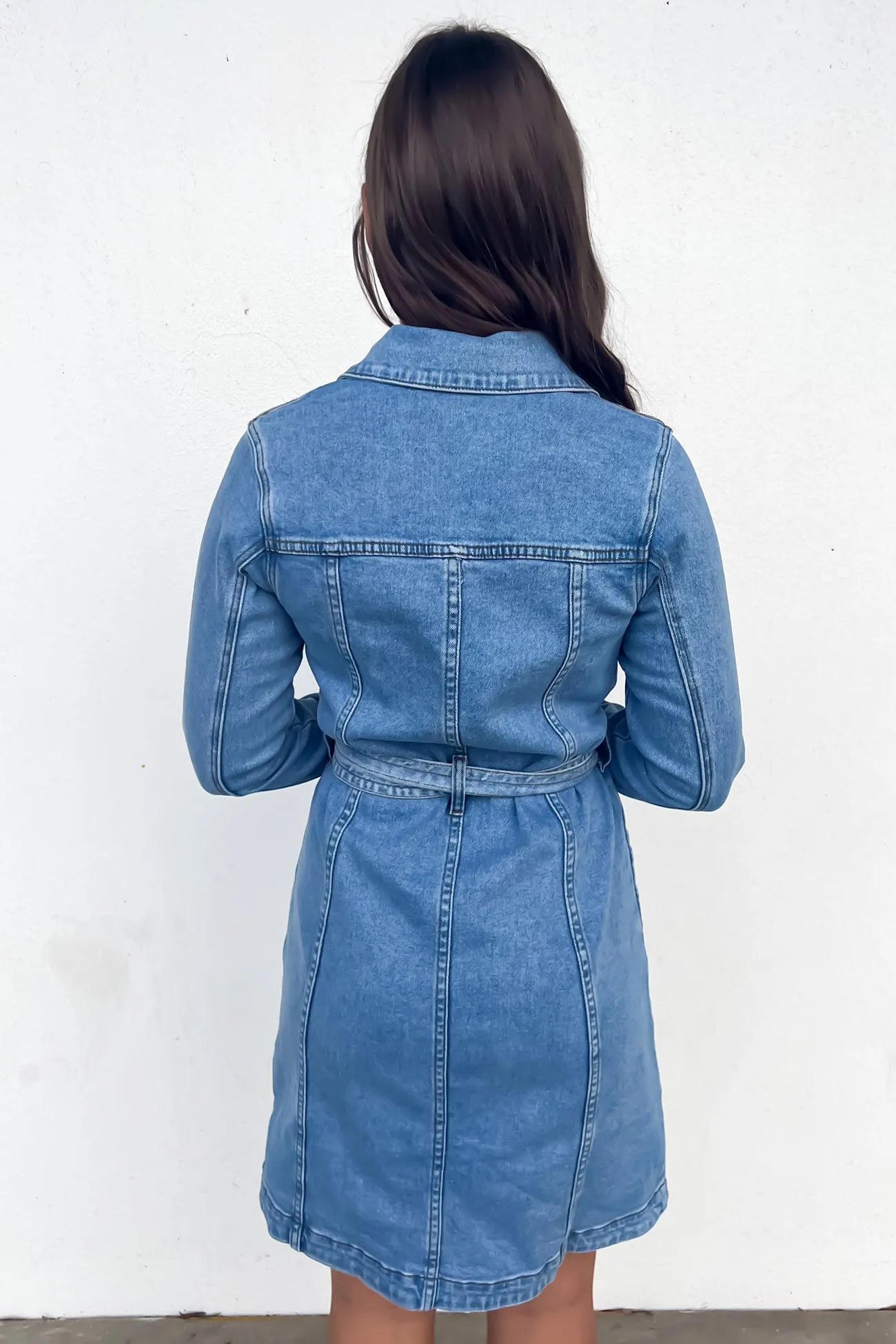 Guest Glam Autumn-Season Riley Denim Dress Mid Blue