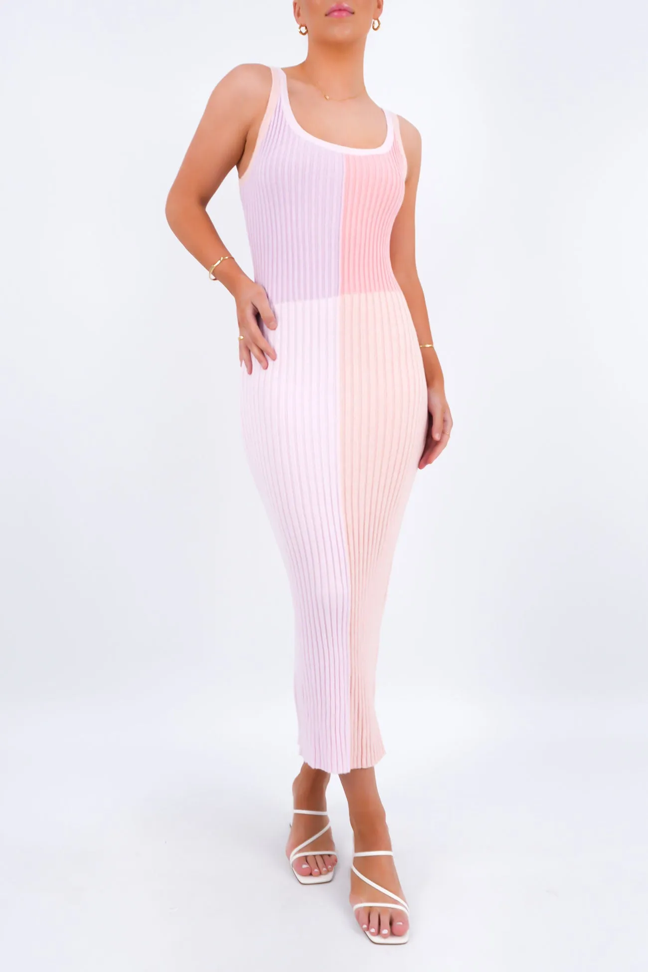 Charming Comfort Lindley Knit Midi Dress Pink