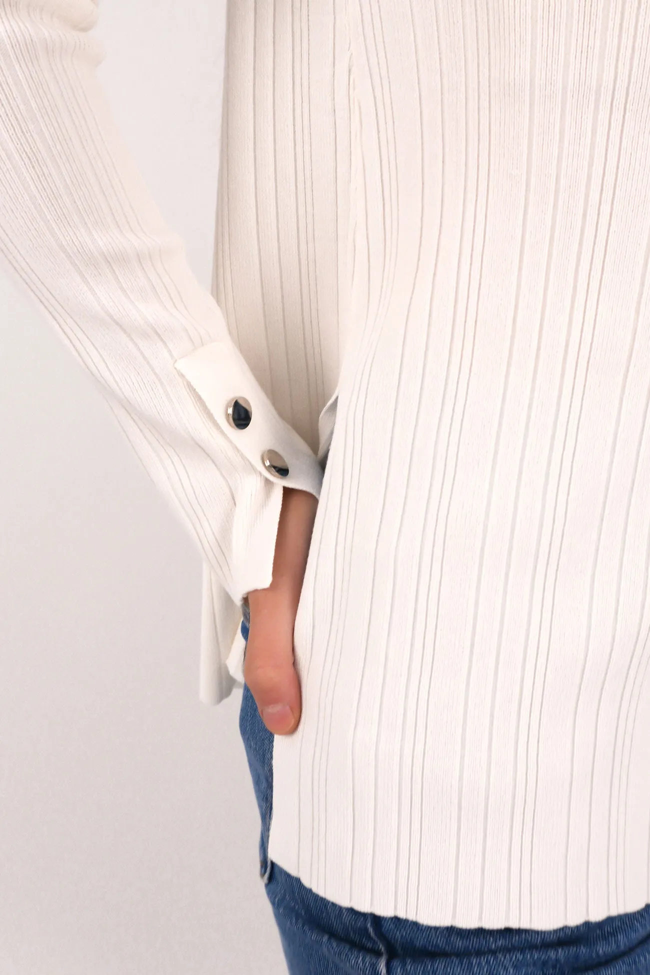 Marsha Rib Long Sleeve Top White Photography