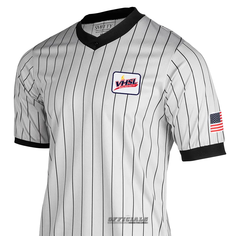 VHSL LOGO Dye Sublimated Wrestling Grey V-Neck Quick Dry Textile Non Irritating Tags Pastel Shade
