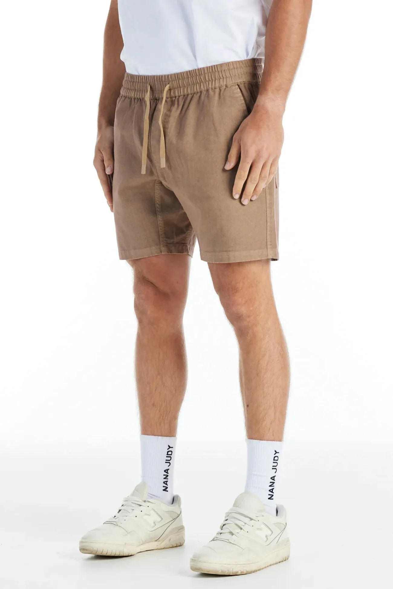 Villa Short Taupe Stretch Fabric