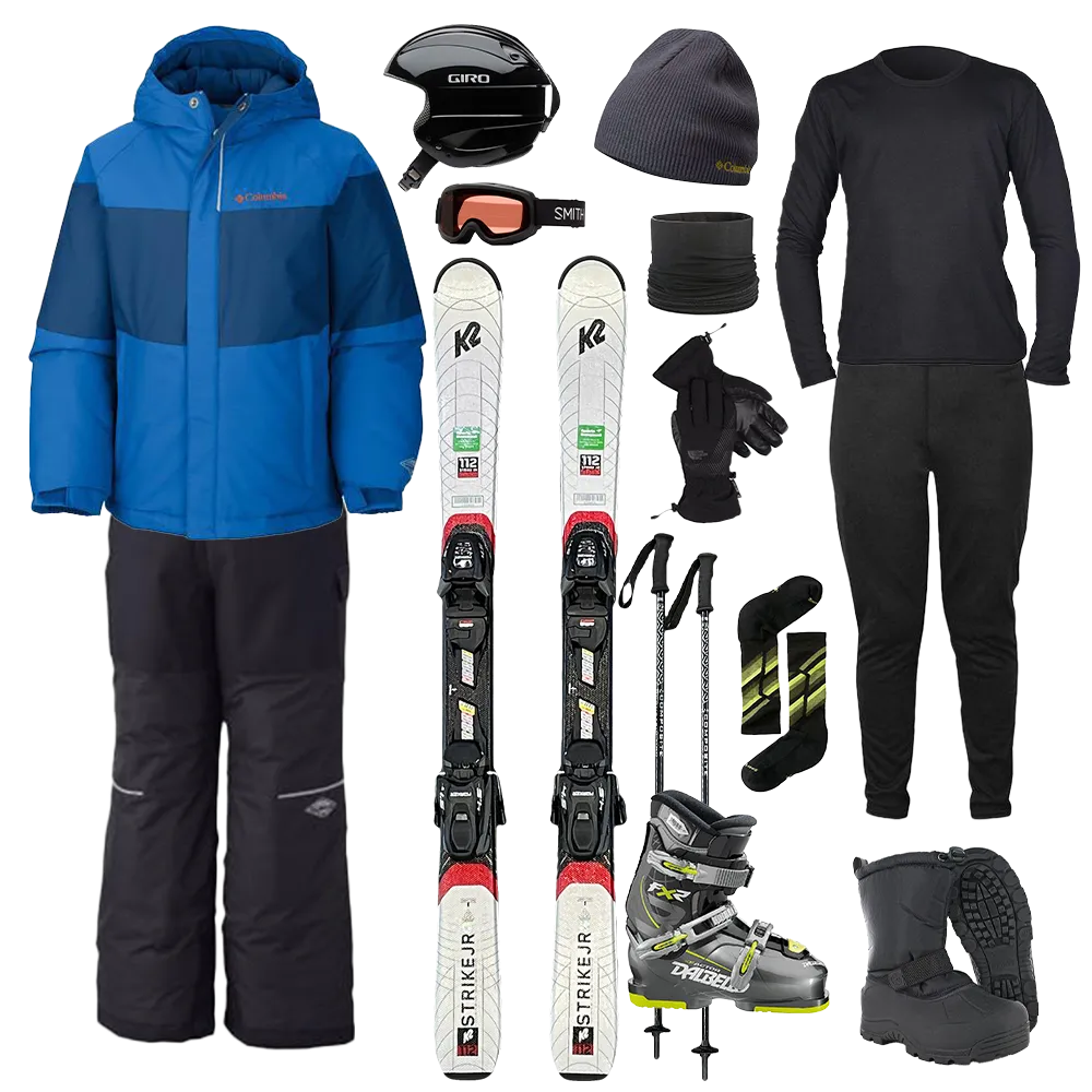 Waterproof Coating Odor Resistant Coating Columbia The Works Package w/ Bibs - Boy's Ski