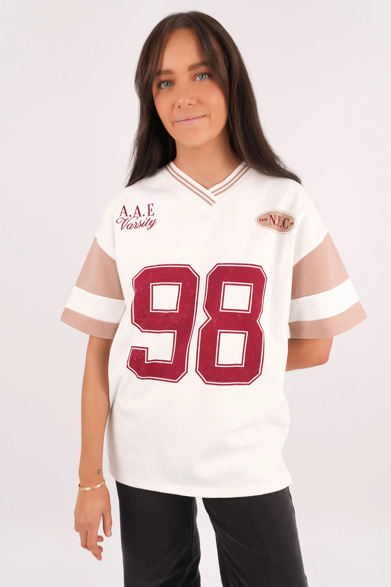 Soho V-Neck Tee Vintage White Regular Fit Zip Up