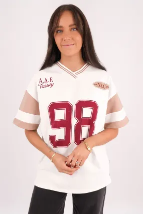 Soho V-Neck Tee Vintage White SeamFreeShoulders VintageWashEffect
