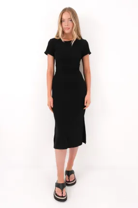 Viola Midi Dress Black Pastel Sky