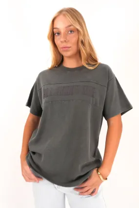 Vital Washed Oversized Tee Charcoal Fresh Outfit Style Hiking durability