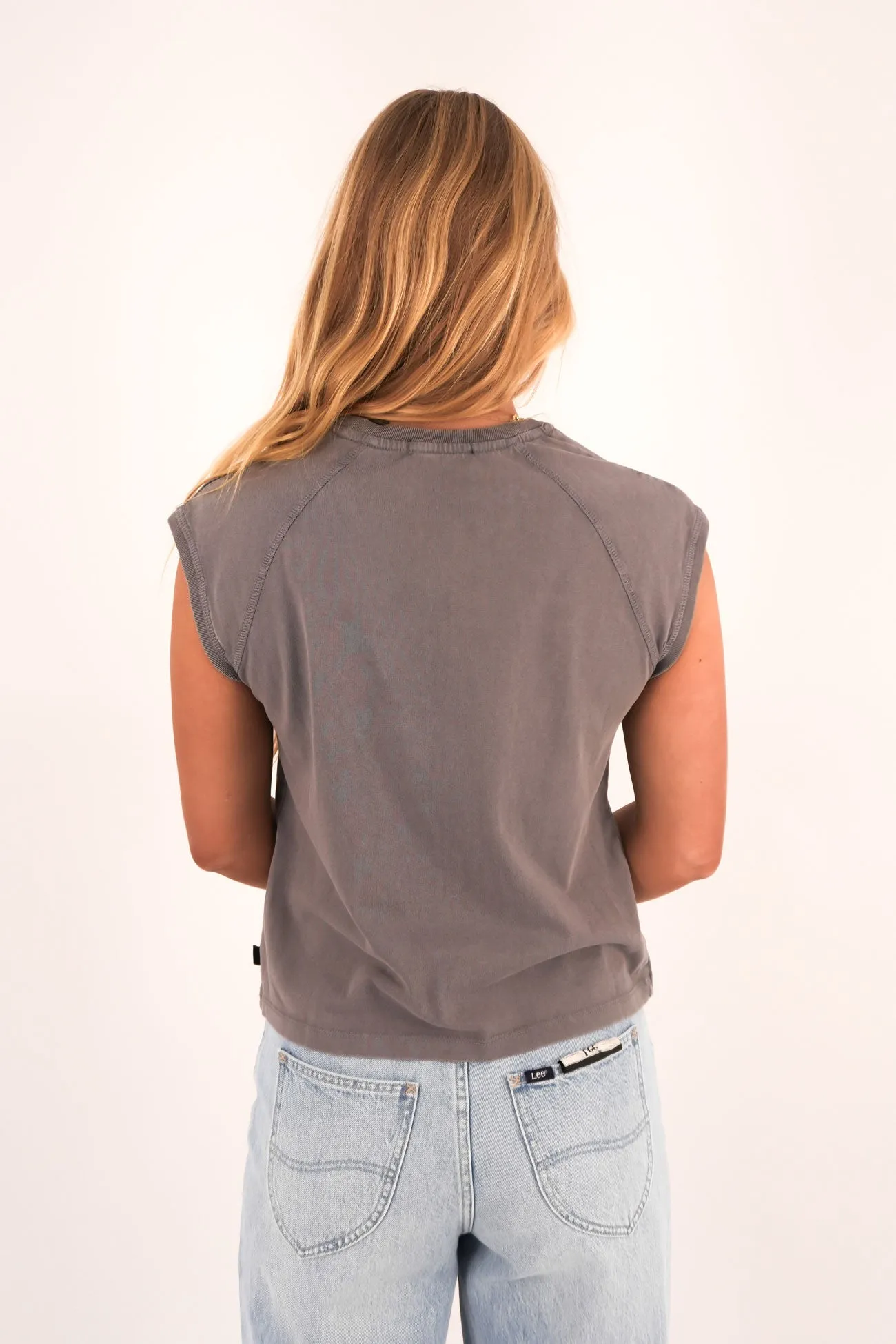 Washed Raglan Tee Charcoal Stylish Day Wear Playful Prints