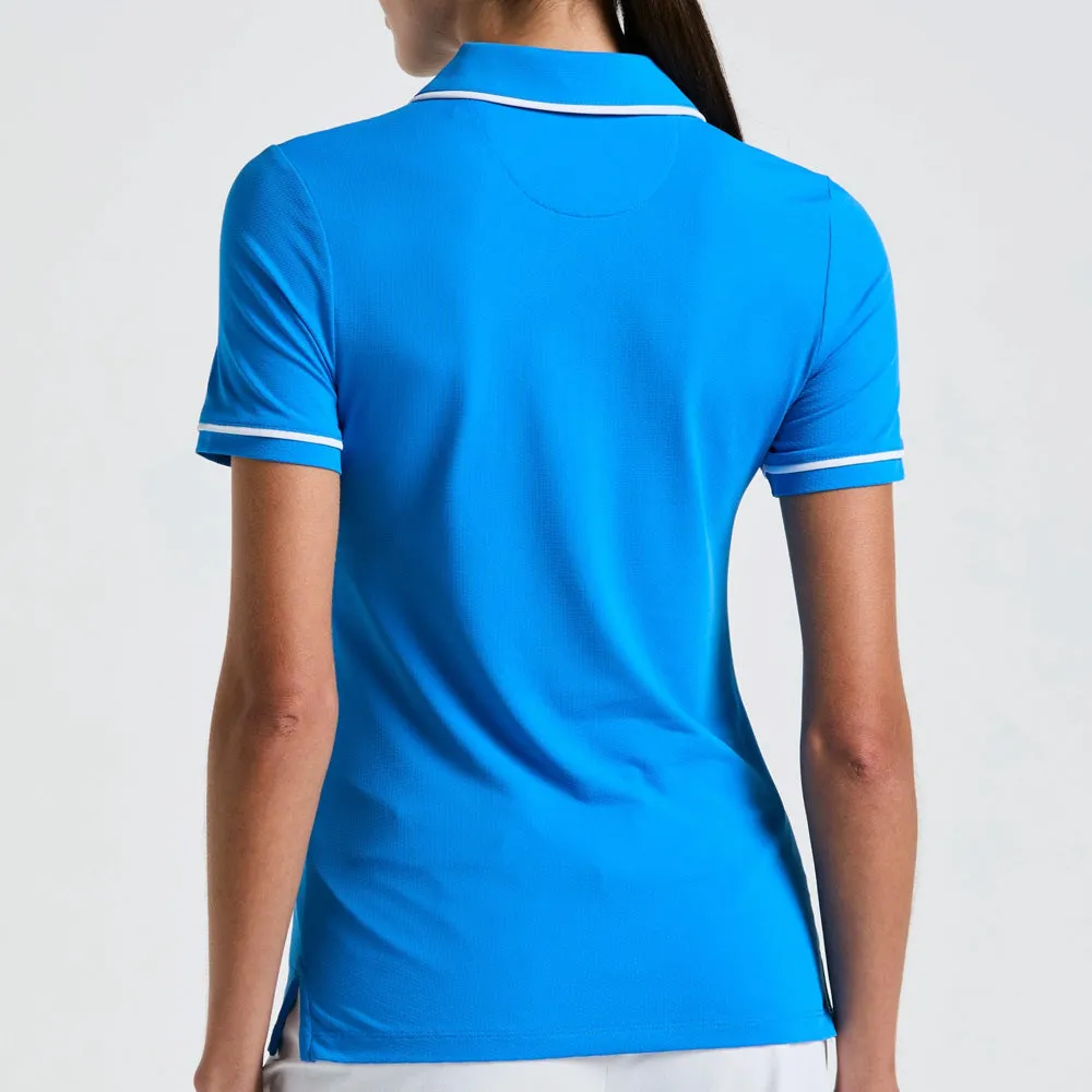 Fitted Design Lace-Up Design Wear-resistant Penguin Women's Veronica Performance Polo - French Blue