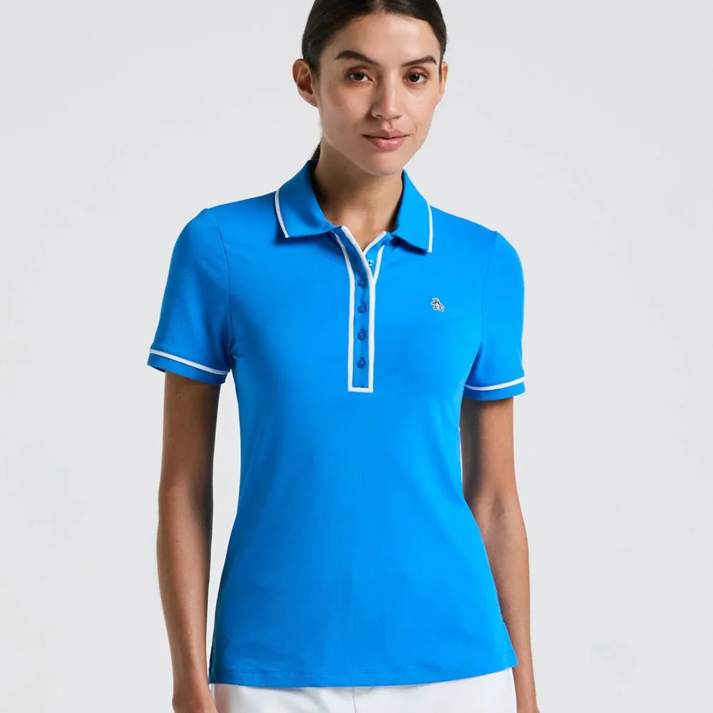 Iron safe silk fabric Wear-resistant Penguin Women's Veronica Performance Polo - French Blue