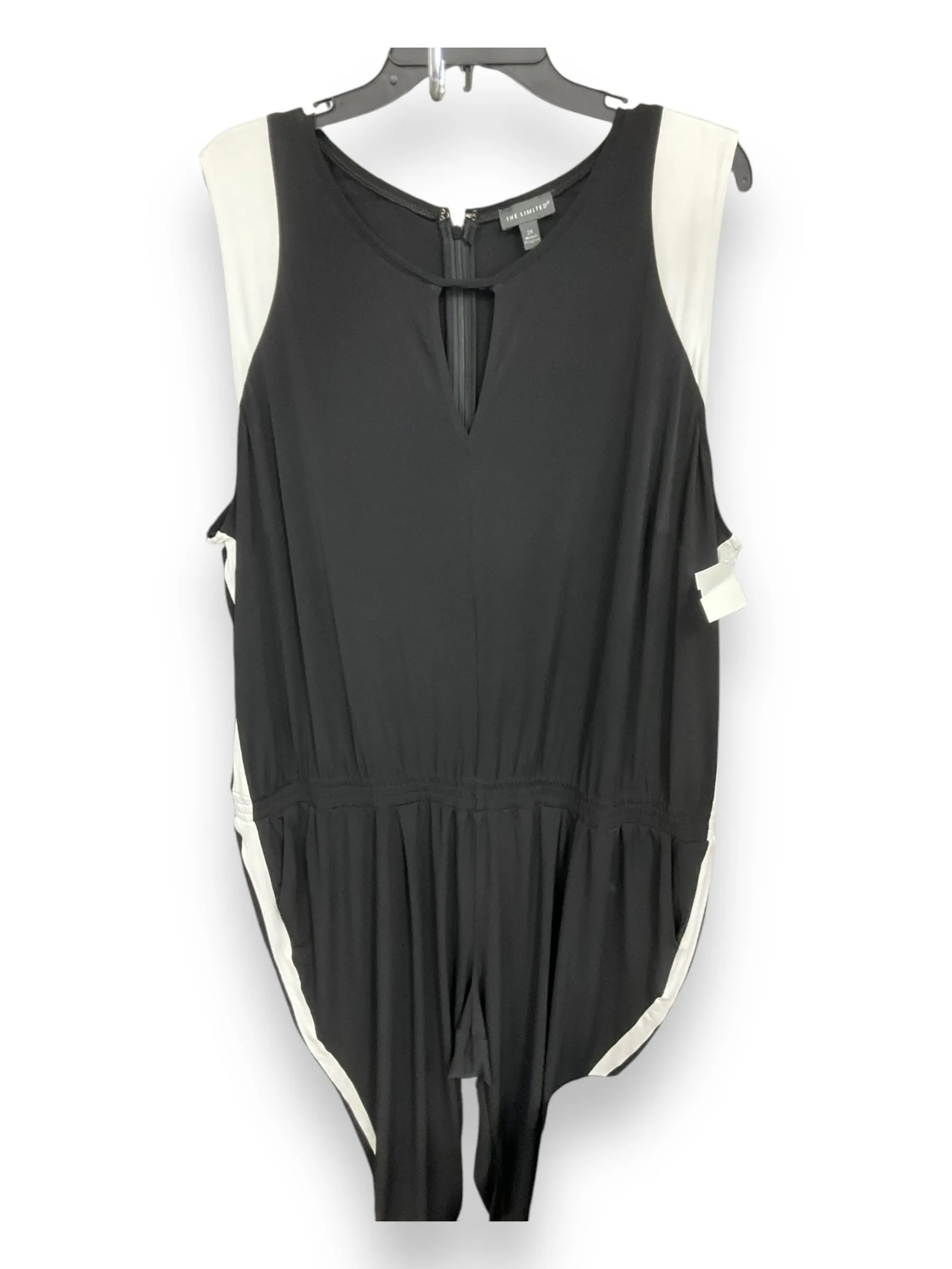 Easy Layers Dew Tone Jumpsuit By Limited In Black & White, Size: 2x