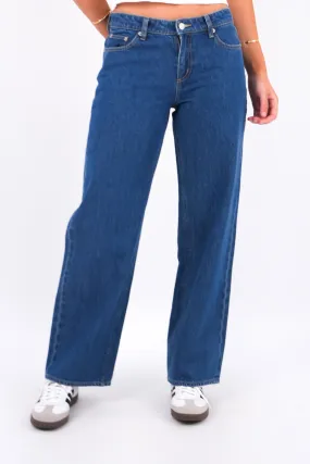 Artist Vibe Everyday Rainy Day Multi Pocket Design Low Baggy Jean Blue Quarter Petite