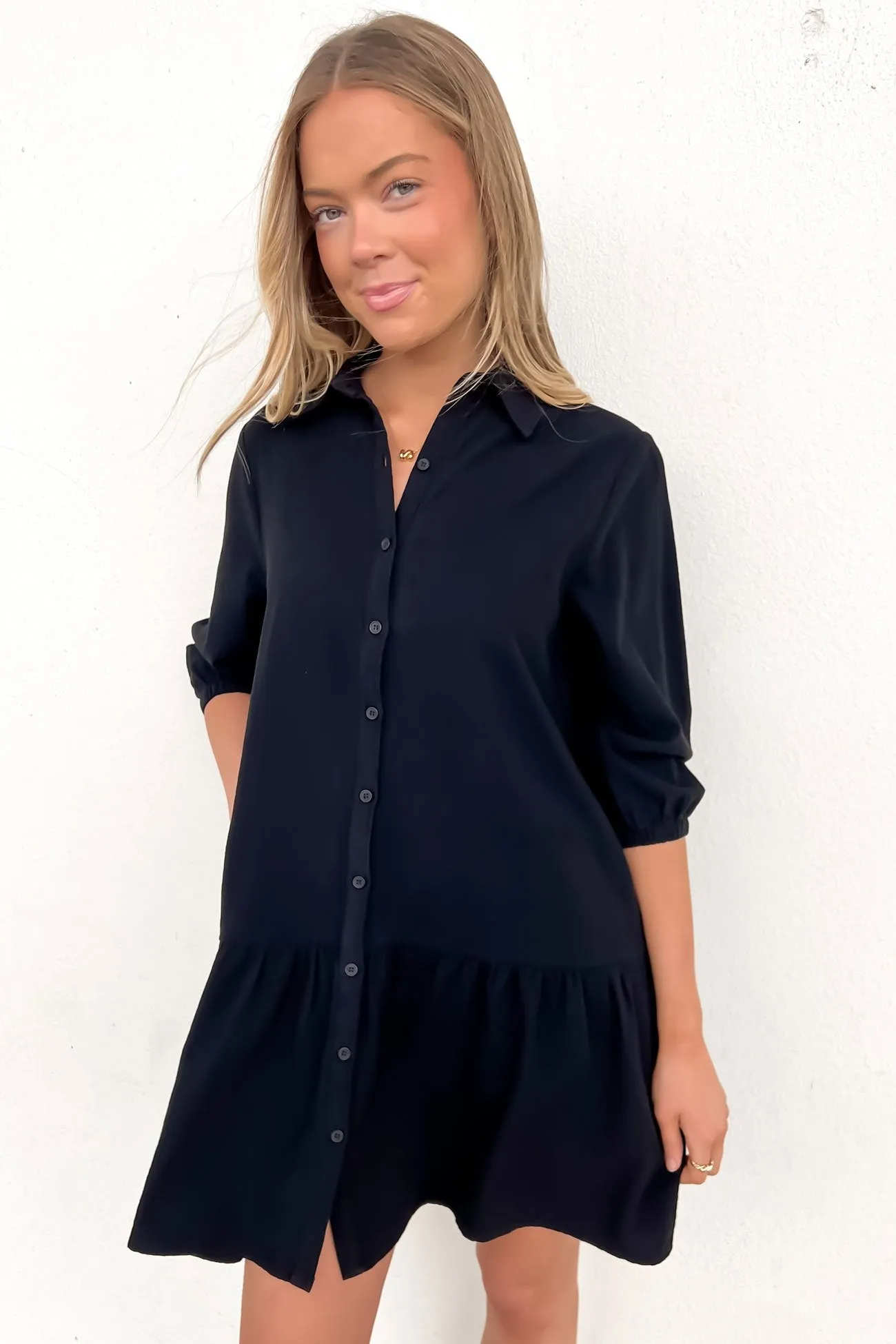 Weston Mini Dress Black Casual Silhouette Easy Comfort Look