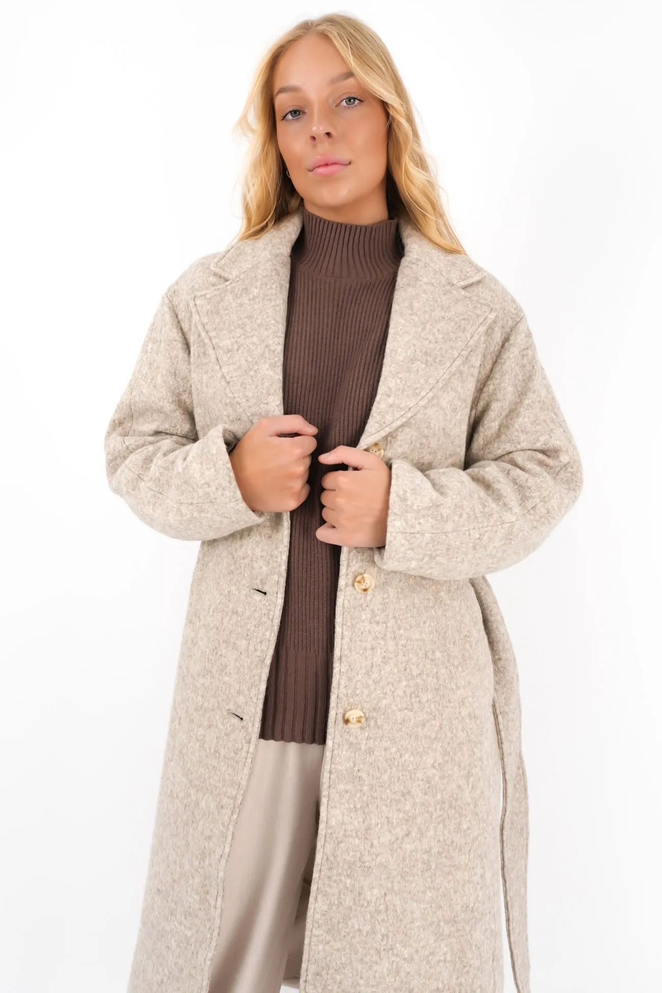 Whistler Coat Oatmeal Zippered Closures