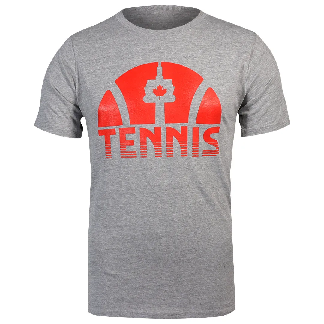 Wide - leg Merchant of Tennis CN Tower Tee - Grey Embroidered Details UV-protection