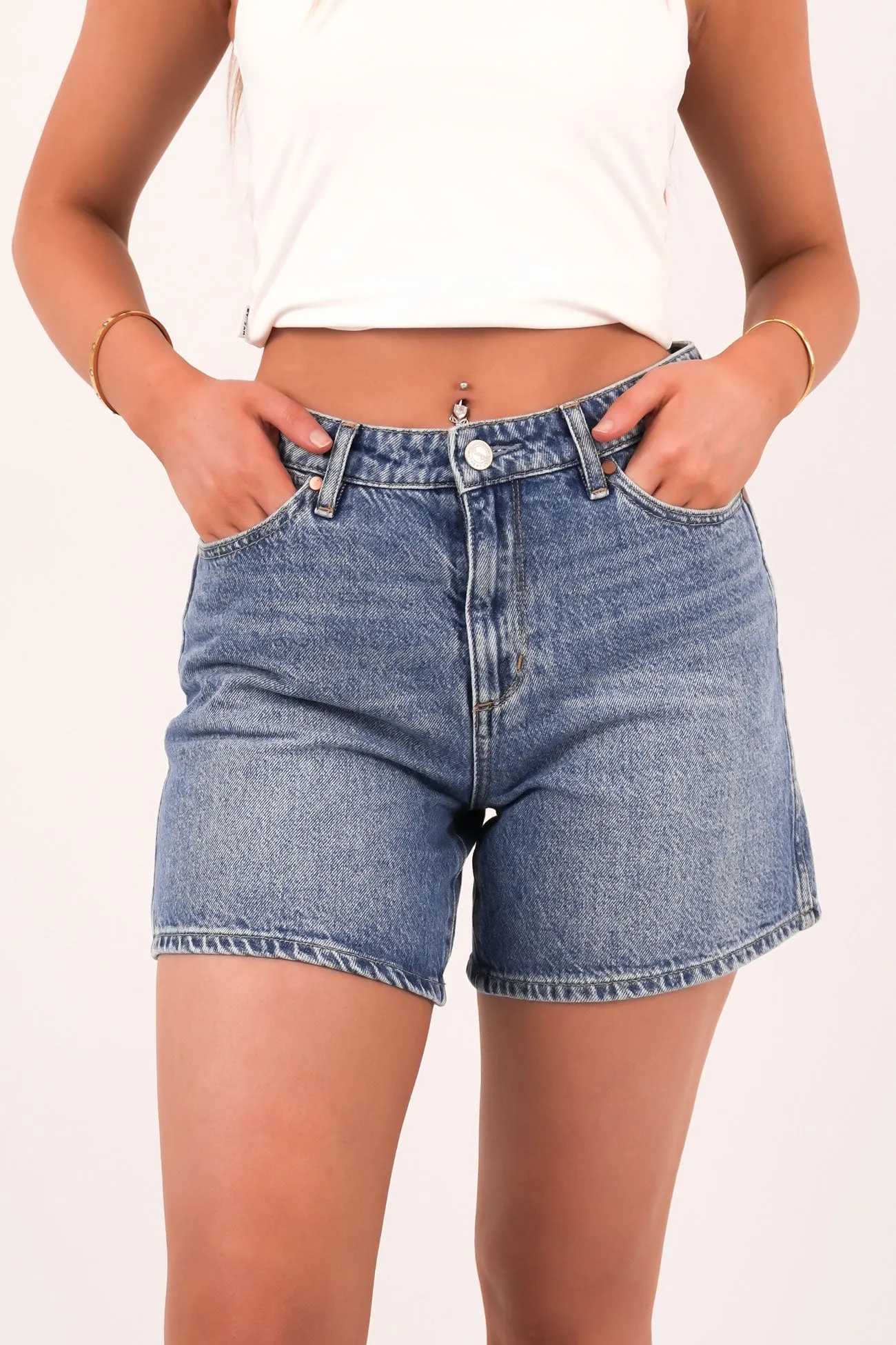 Easy Movement handmade touch Mid A-Line Short Blue Rebel