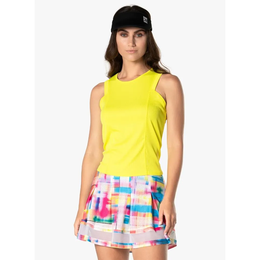 wide legs Lucky In Love Women's Swift Tie Back Tank - Yellow Crochet anti static
