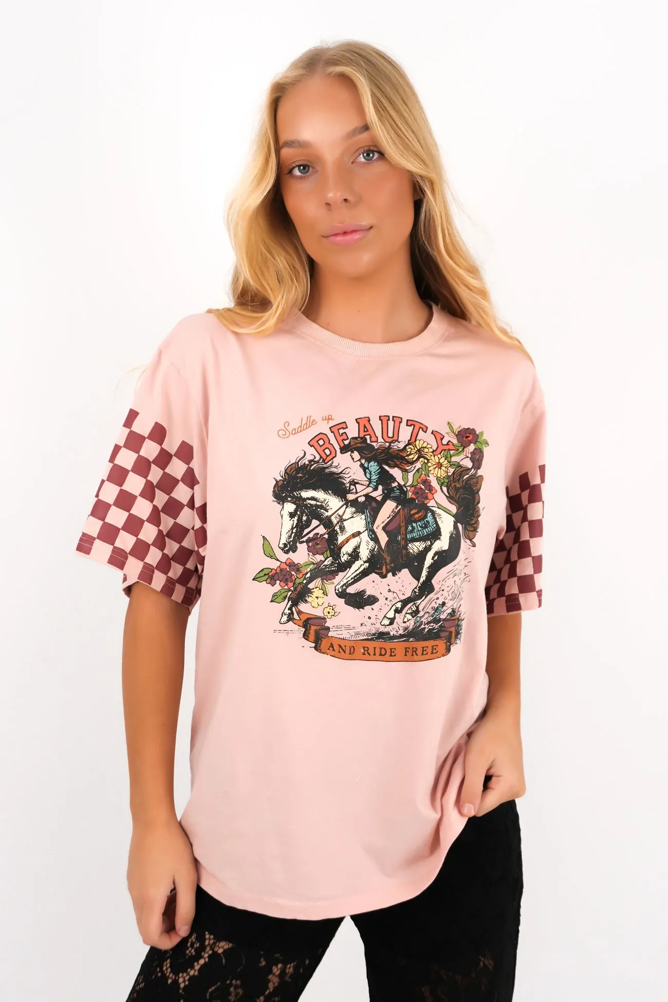 Weekend Style Trend Non Toxic Materials Wild West Tee Pink