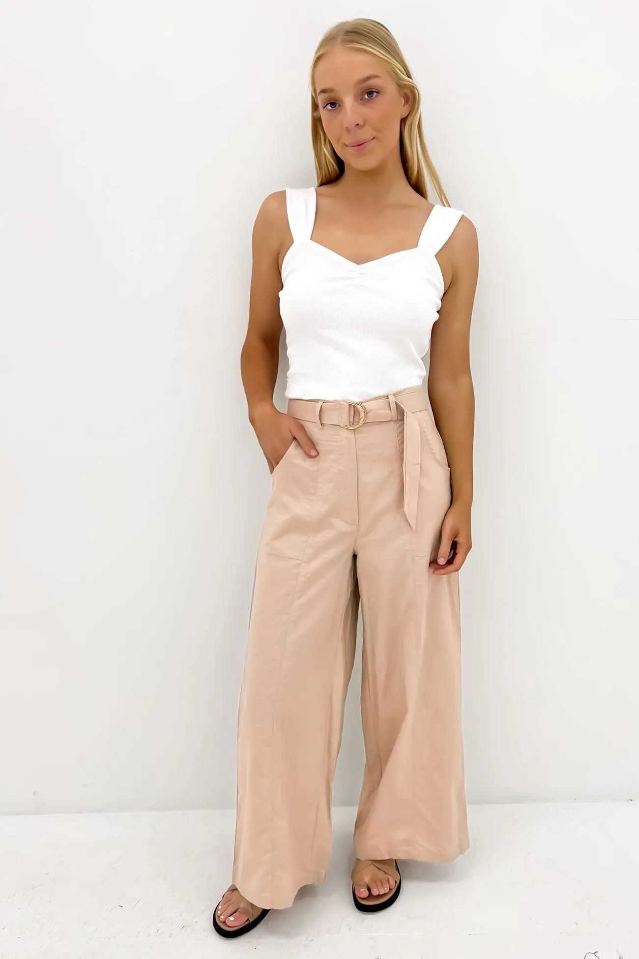 Laser Cut Perforations Flattering Style Wilder Pant Natural