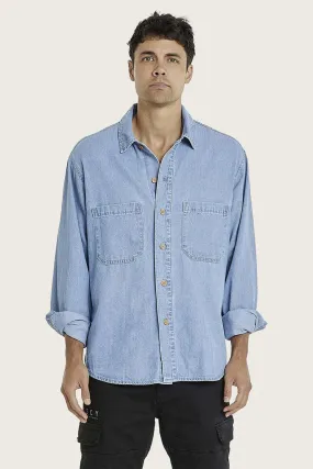 Limited Edition Subtle pattern Wildfire Overshirt Blue Sky