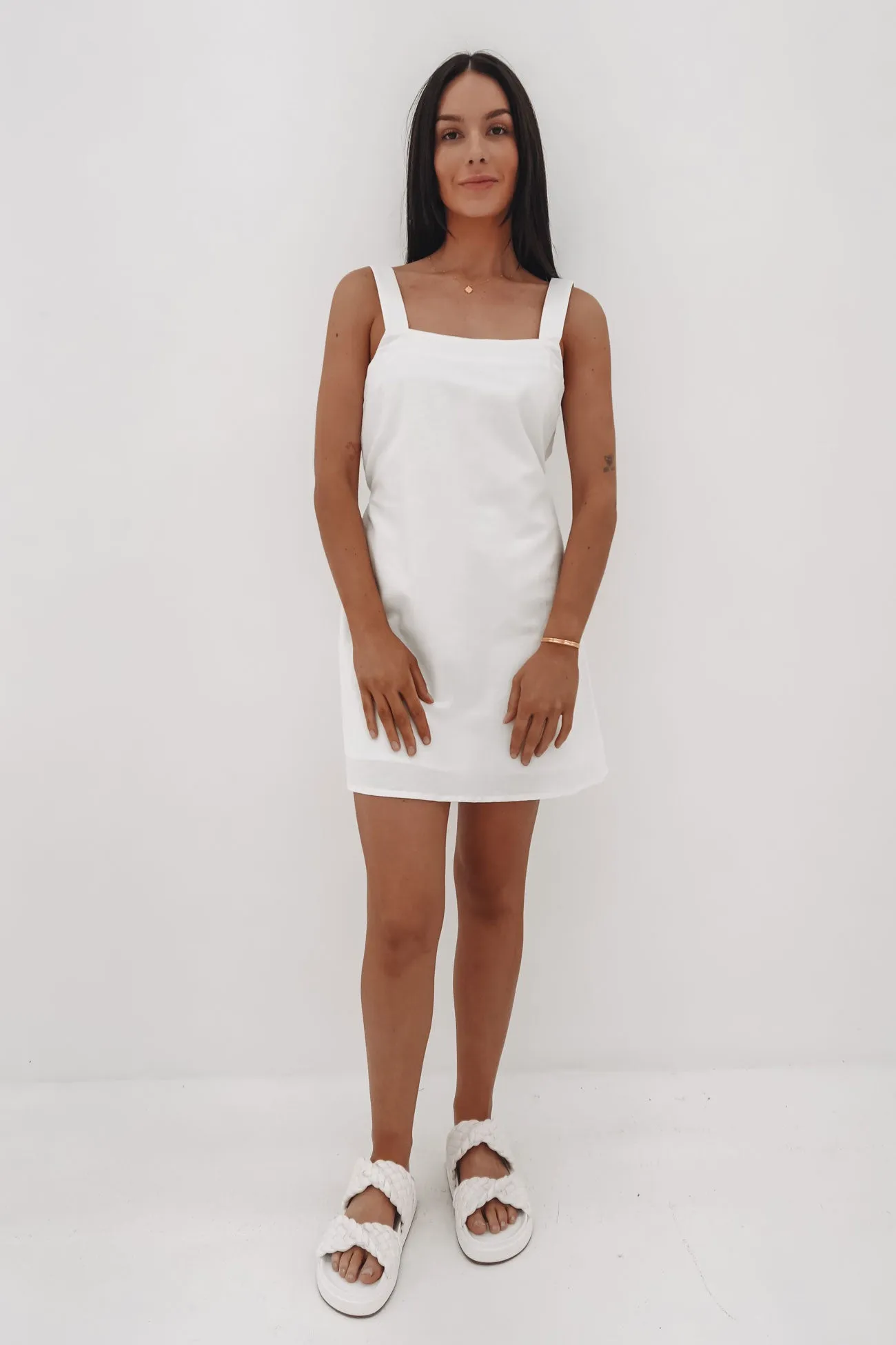 Willa Mini Dress White Light and Comfortable Subtle Flex