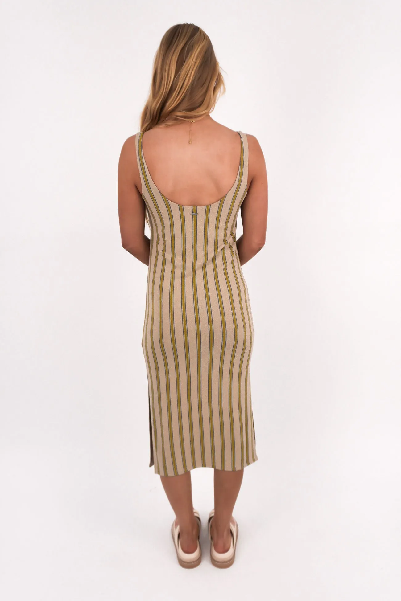Draped Silhouette Subtle Stitch Willow Tank Dress Eucalyptus