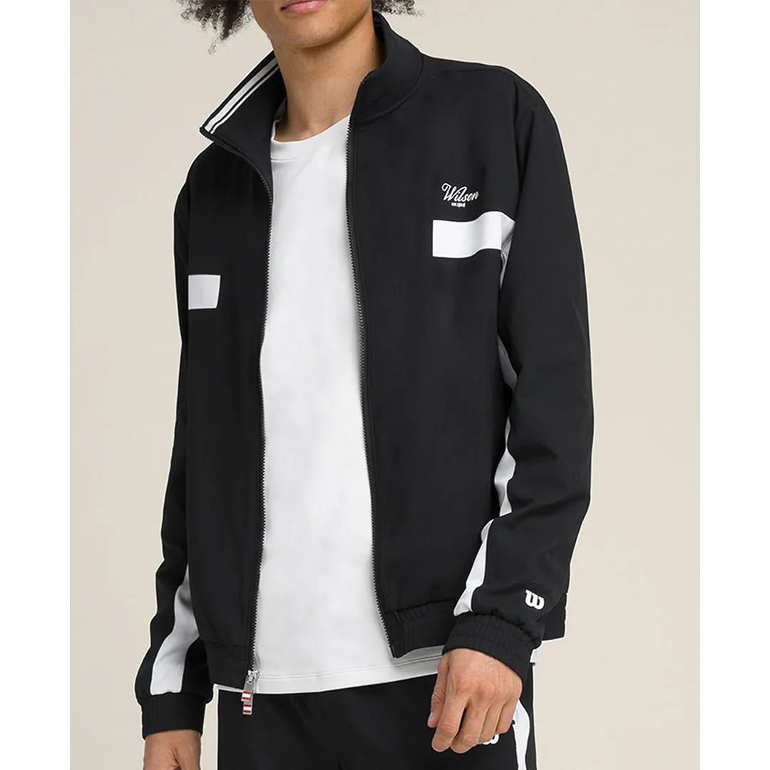DurableReinforcedElbow Teacher Chic Wilson Men's Grand Slam Jacket - Black Bold Look