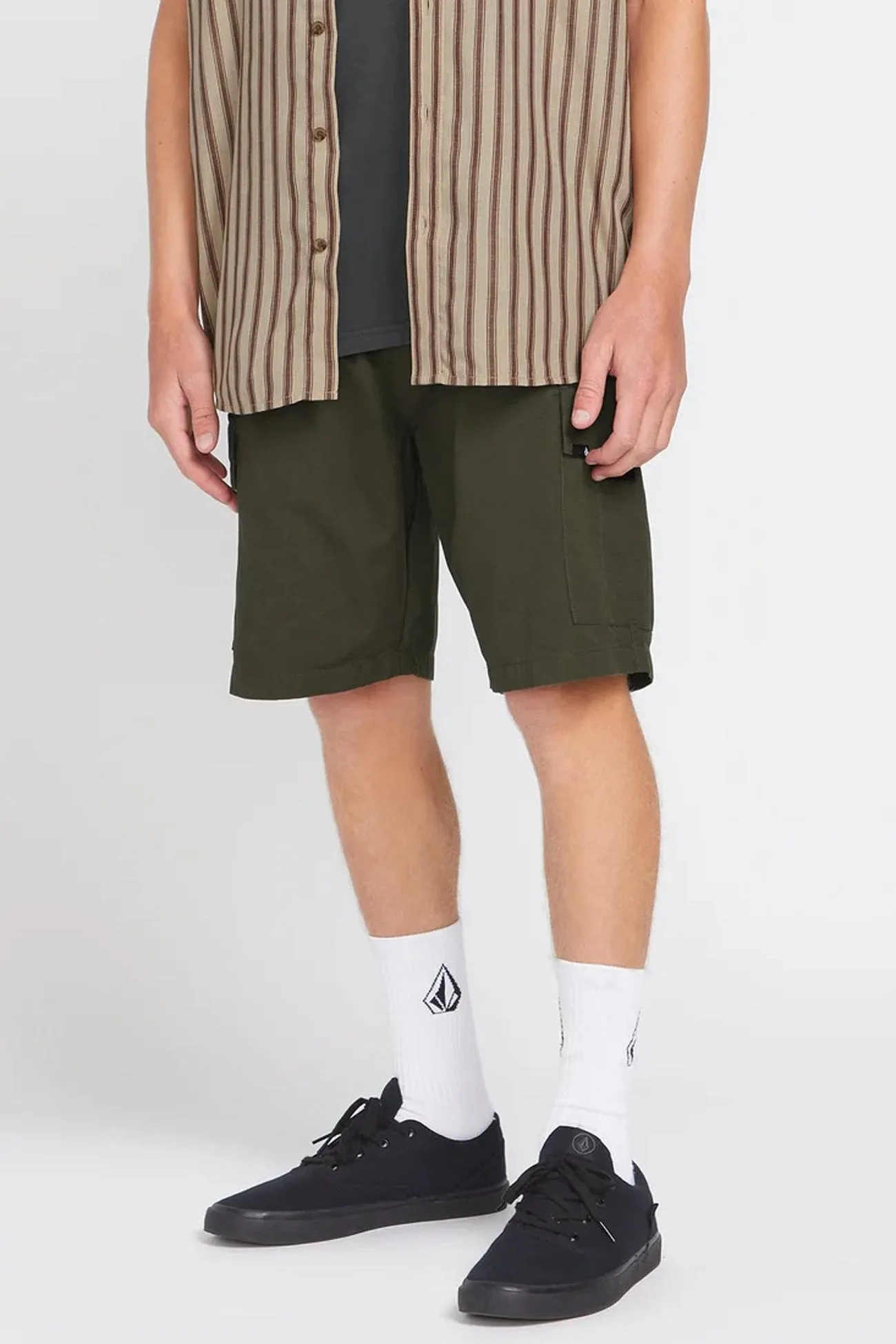 March Cargo Elastic Waist Short Wren Active Style Geometric Pattern