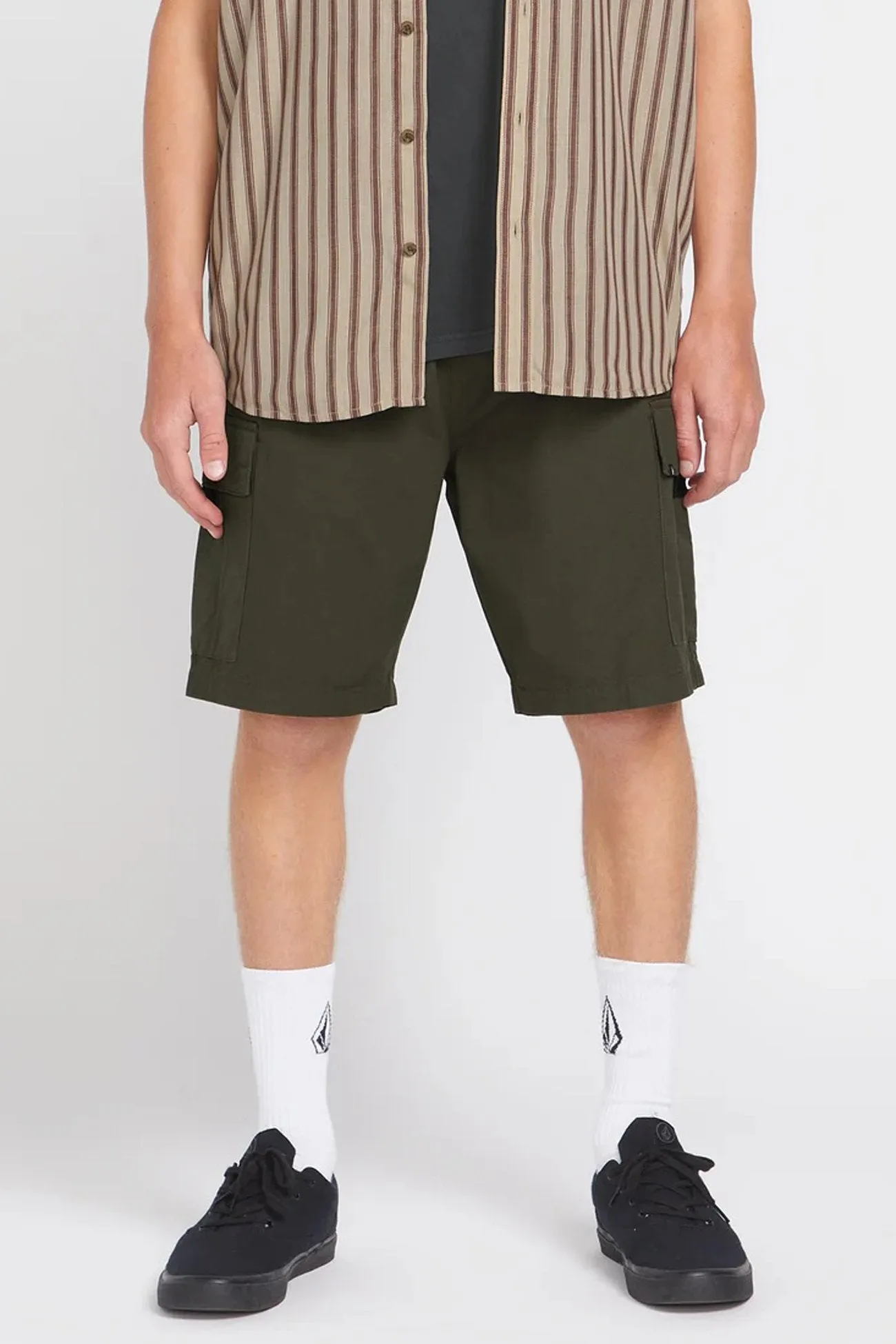 Simple Mood March Cargo Elastic Waist Short Wren