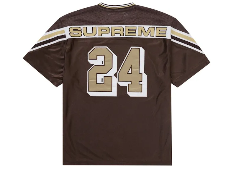 Supreme Jacquard Rib Football Jersey Brown Silky feel