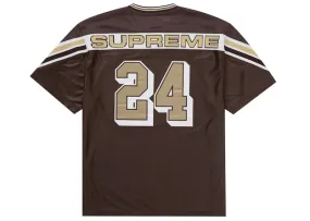 Sheer fabric Resistant to stains Supreme Jacquard Rib Football Jersey Brown