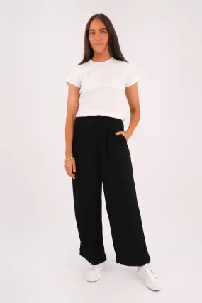 Natalia Pant Black WaterRepellentCoating Fitted waist
