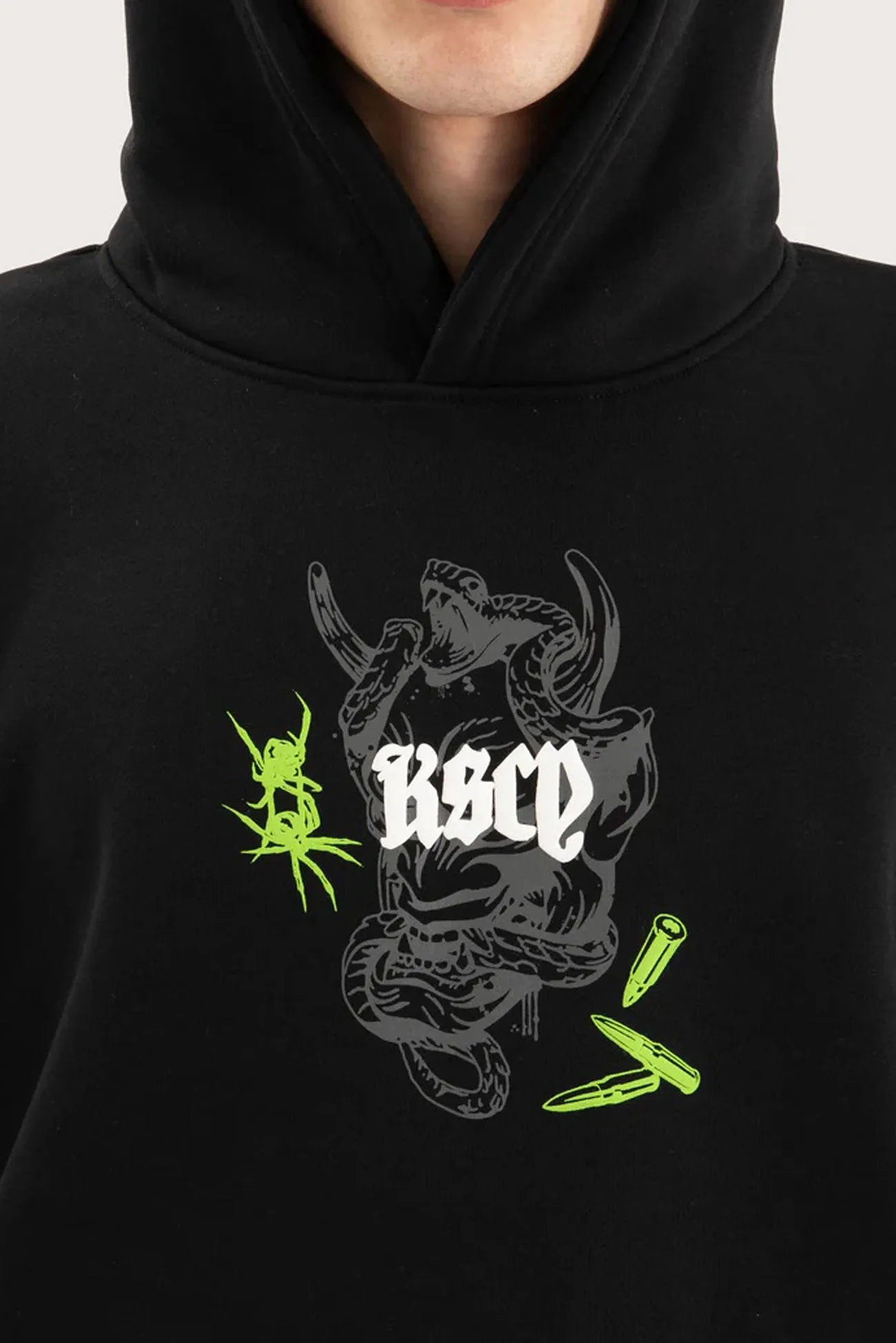 Sleek Layers Wither Oversized Hoodie Jet Black