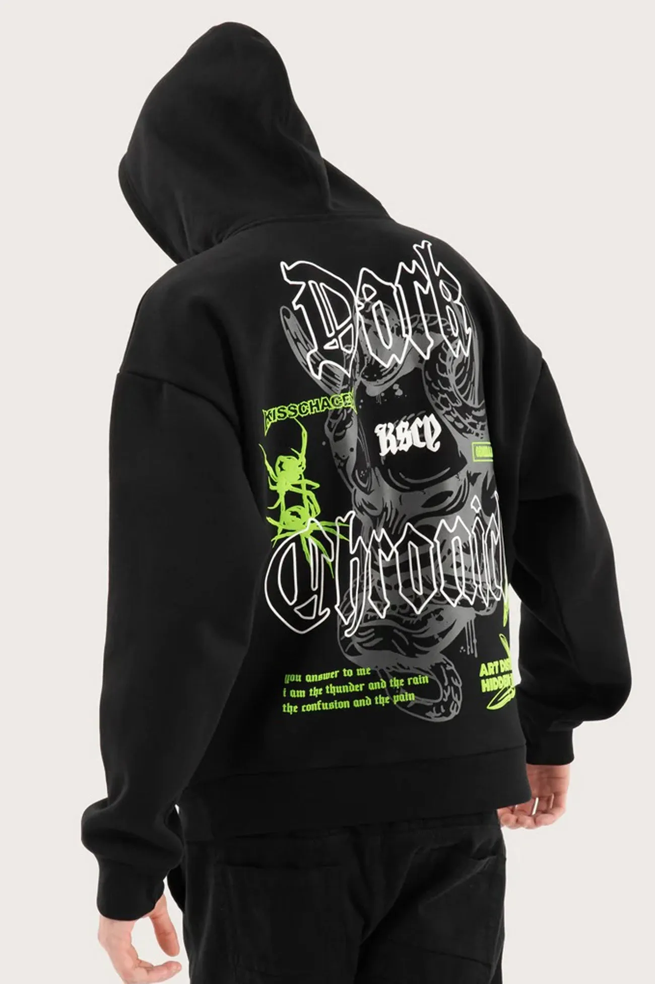 Wither Oversized Hoodie Jet Black Modern Street