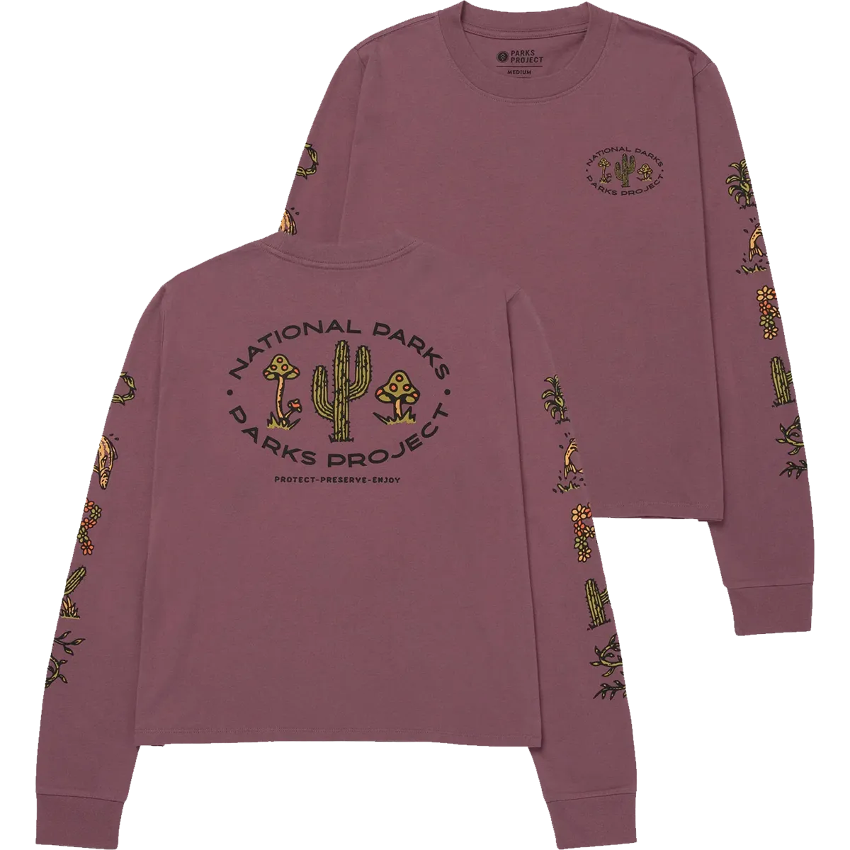 Casual Essentials Wear Streetwear Style Women's 90s Doodle Parks Boxy Long Sleeve Tee