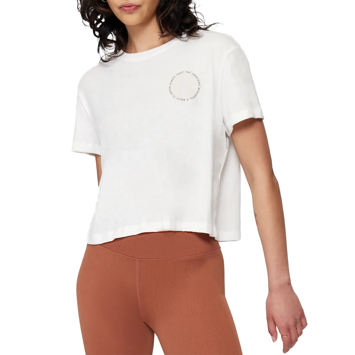Women's Always Trust Crop Tee Hydrophobic coating