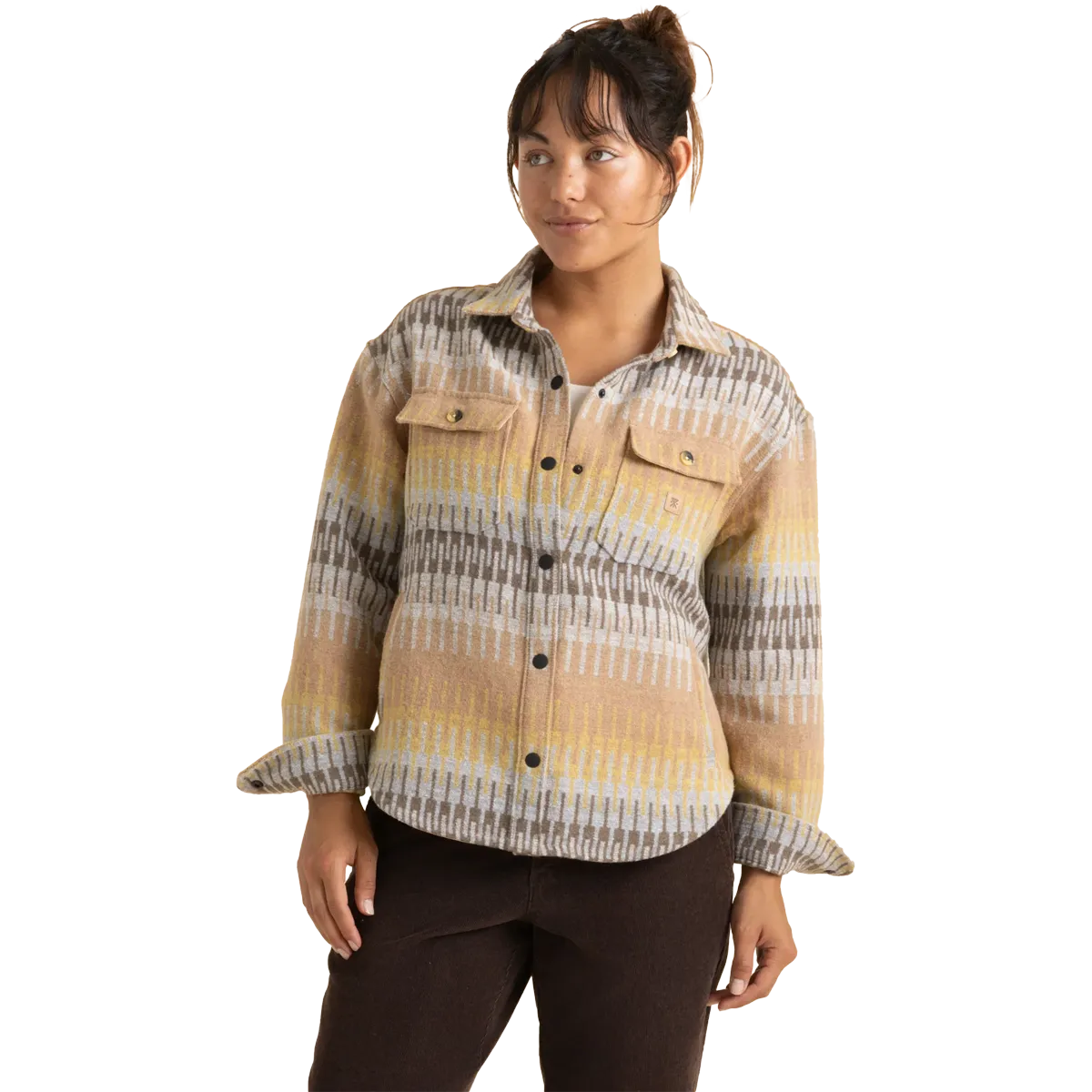 Women's Amberley Flannel Shirt Jacket Comfortable Look Lightweight Weave Material