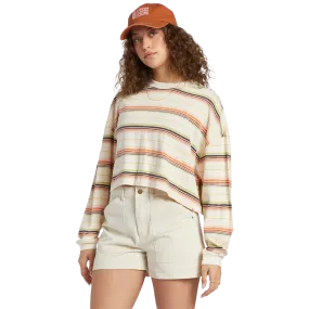 Women's Beach Boyfriend Stripe Crew Thermal Insulation Core