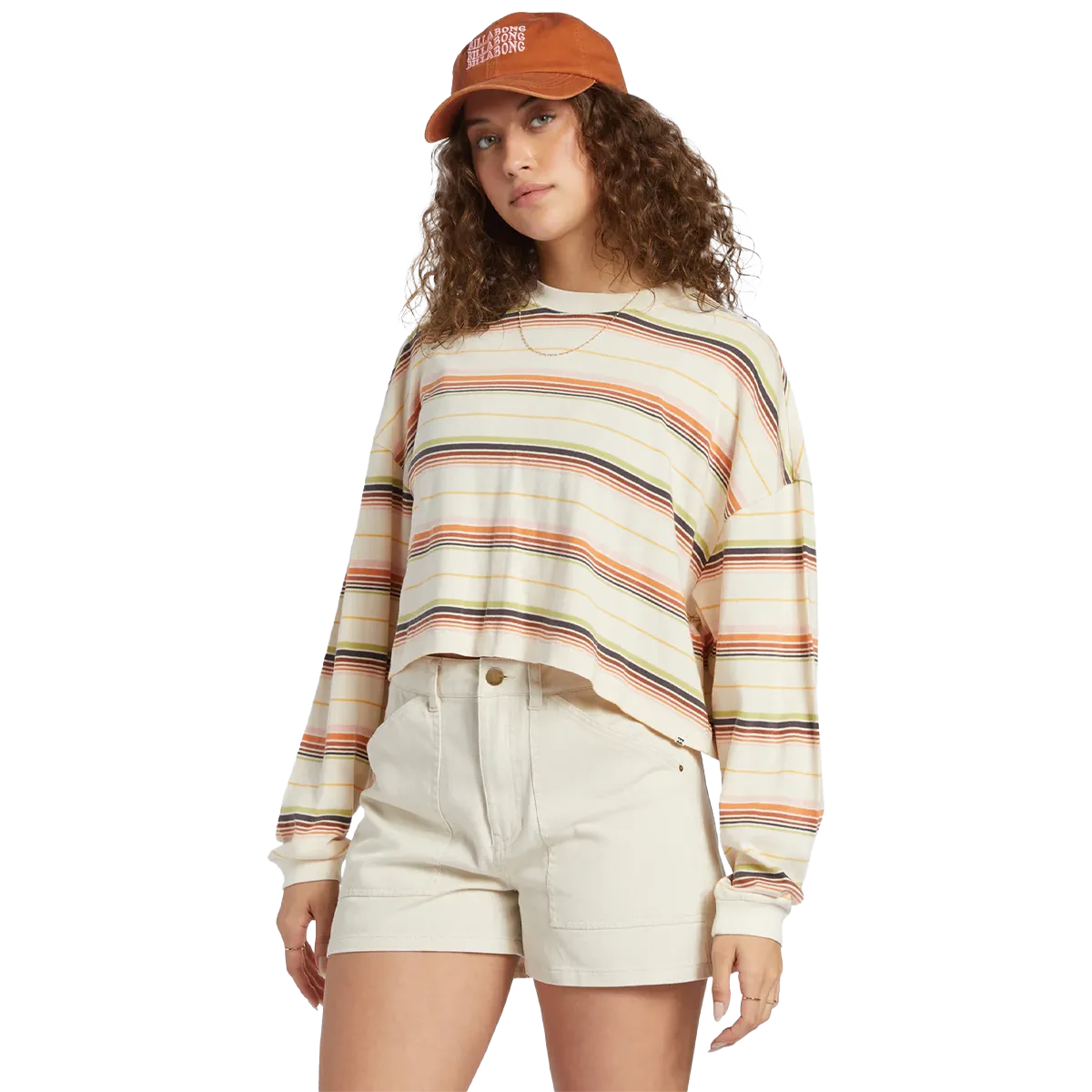 Women's Beach Boyfriend Stripe Crew Thermal Insulation Core